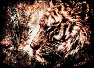 Composing; Tiger; Comic - Style