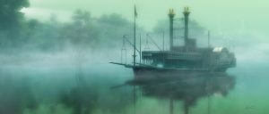 Waterscape; River; Paddle Steamer; Early Morning; Fog