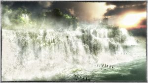 Landscape; Waterfalls; Flood; High Tide; Castle