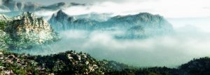 Landscape; Mountain; Forest; Clouds; Mist; Dust