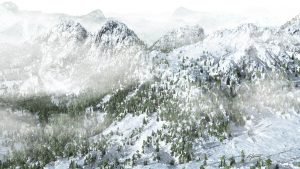 Landscape; Mountain; Winter; Snow; Mist; Dust
