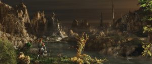 Landscape; DarkArt; Fantasy; Middle Ages; Morninglight; Knight; Fog; Mist