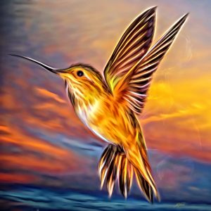 Fantasy; Bird; Smudge Painting; Glowing