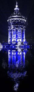 Image Editing; Watertower; Blue Light; Reflection