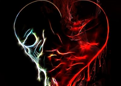 Mixed Media; PS CS6 Bildbearbeitung; DarkArt; Heart; Skull; Ink
