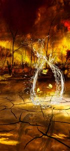 PS CS6 - Composing; Butterflies; Last water; Dead trees; Fire; Earth cracks; Climate desater